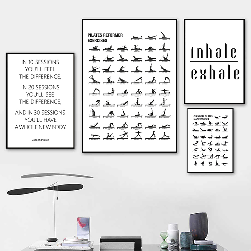 Sustainable Living Guide - Pilates egzersiz grafik posteri tuval baskılar