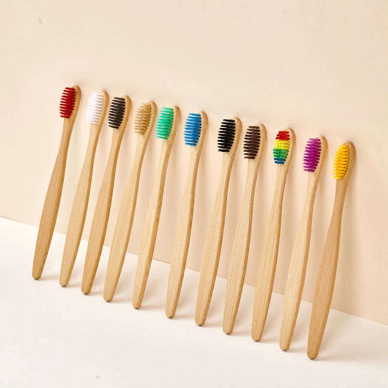 Bamboo Toothbrush - 5/10/20/30 Adet Renkli Bambu Diş Fırçası,