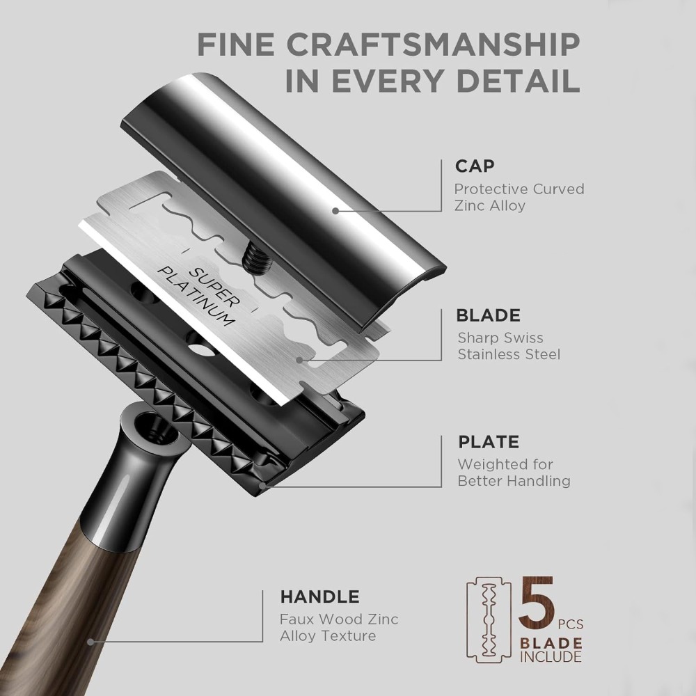 Profesyonel Erkekler İçin Çift - Safety Razor Handle incelemesi ve fiyatı